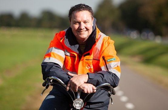 Bouke van der Veen met de fiets